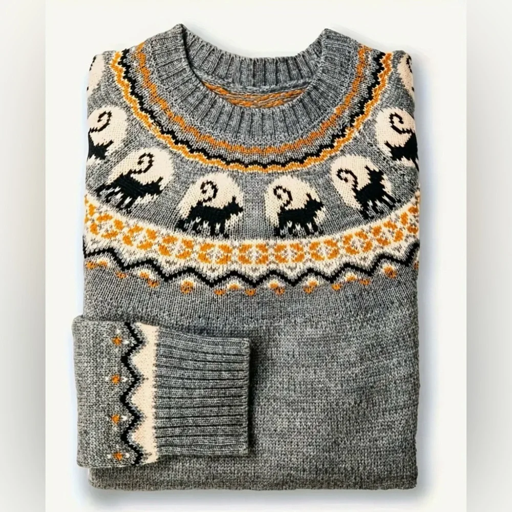 Not So Sppoky Retro Black Cat Sweater